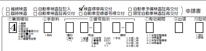 検査標章再交付（ステッカー再交付）-自動車標章再交付-業務種別