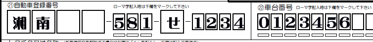 所有者変更記録申請書-自動車登録番号-車台番号解説